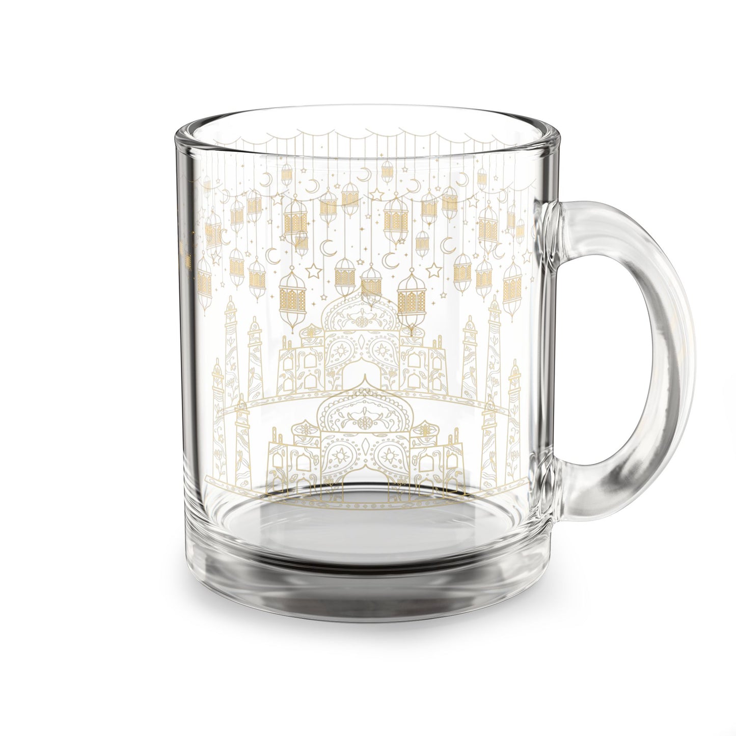 Ramadan Lantern Glass Mug - 10oz Decorative Coffee Cup