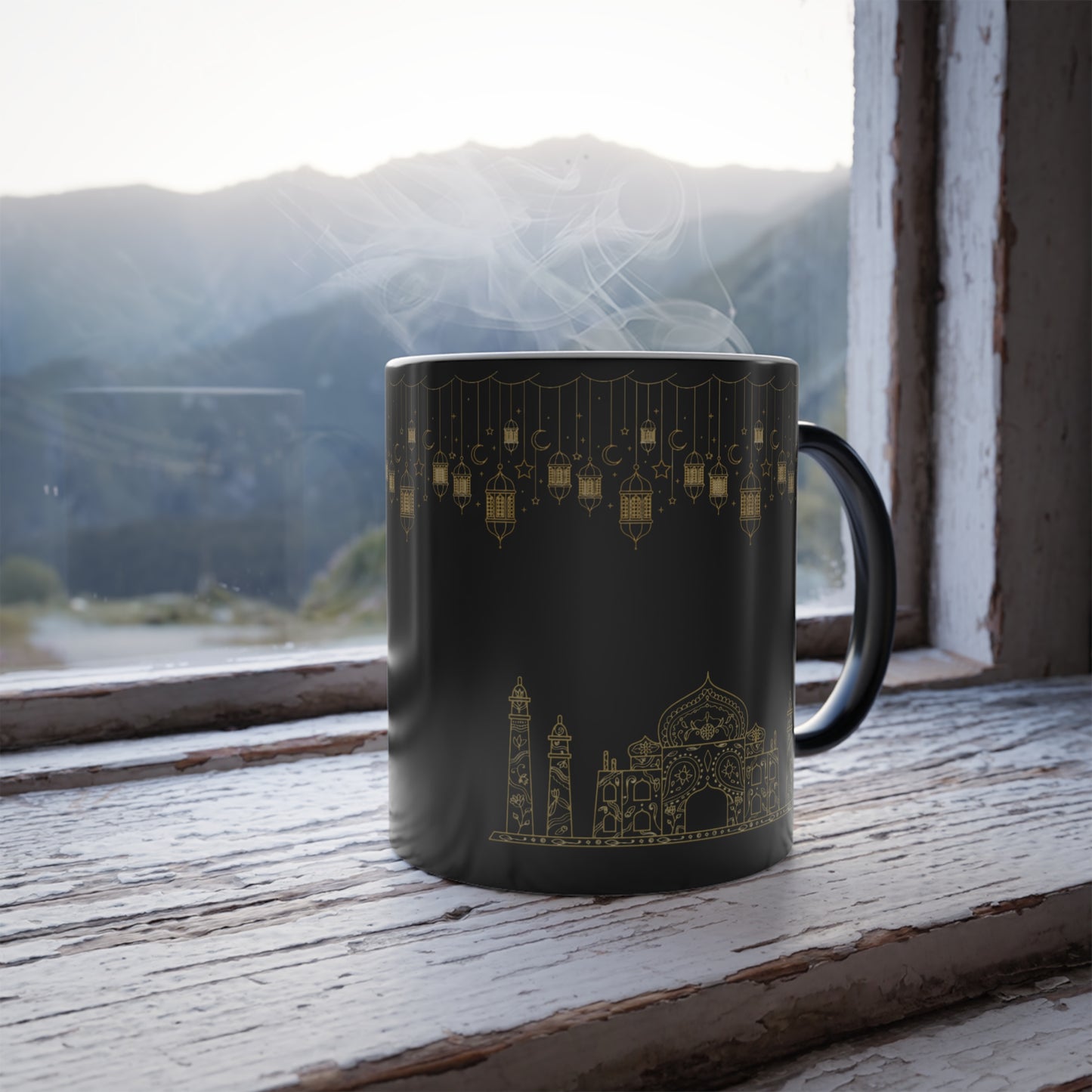Mystical Color Morphing Mosque Mug - Lantern Design for Cozy Moments
