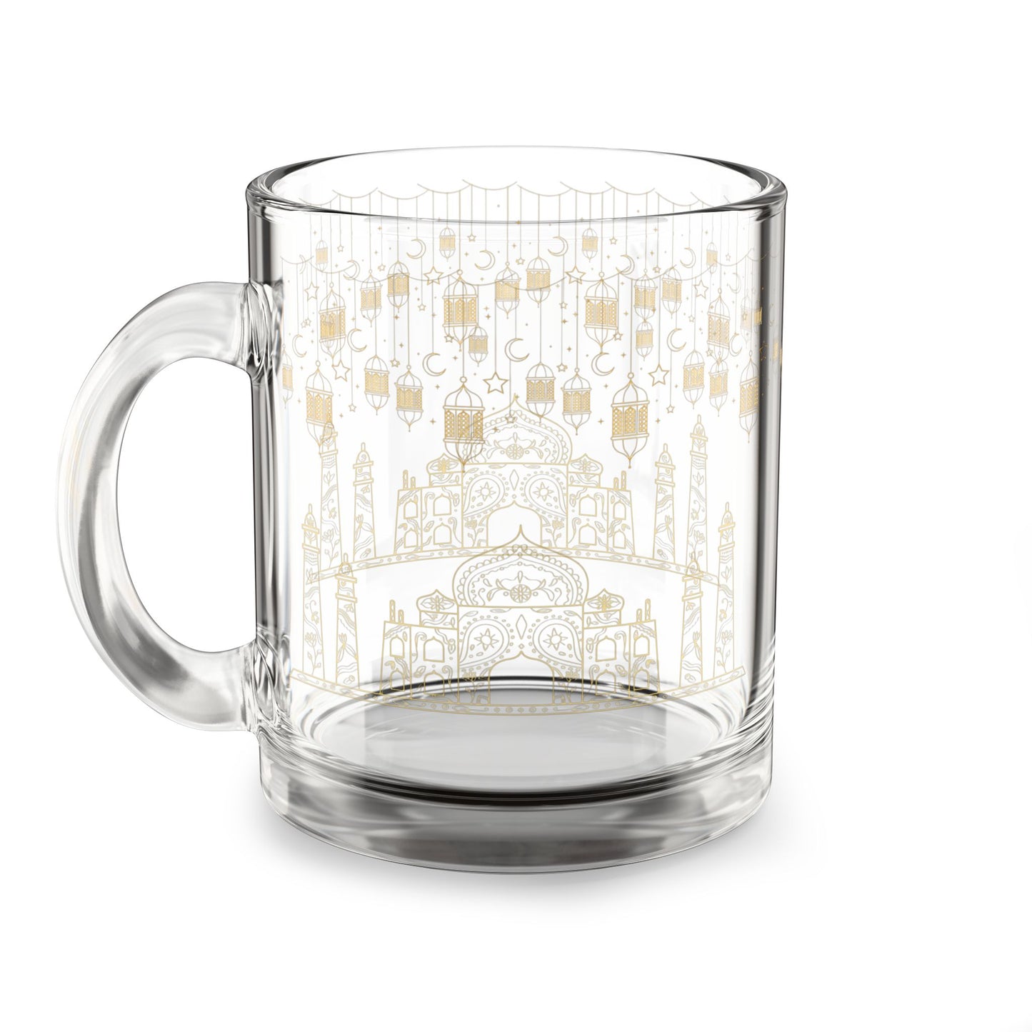Ramadan Lantern Glass Mug - 10oz Decorative Coffee Cup