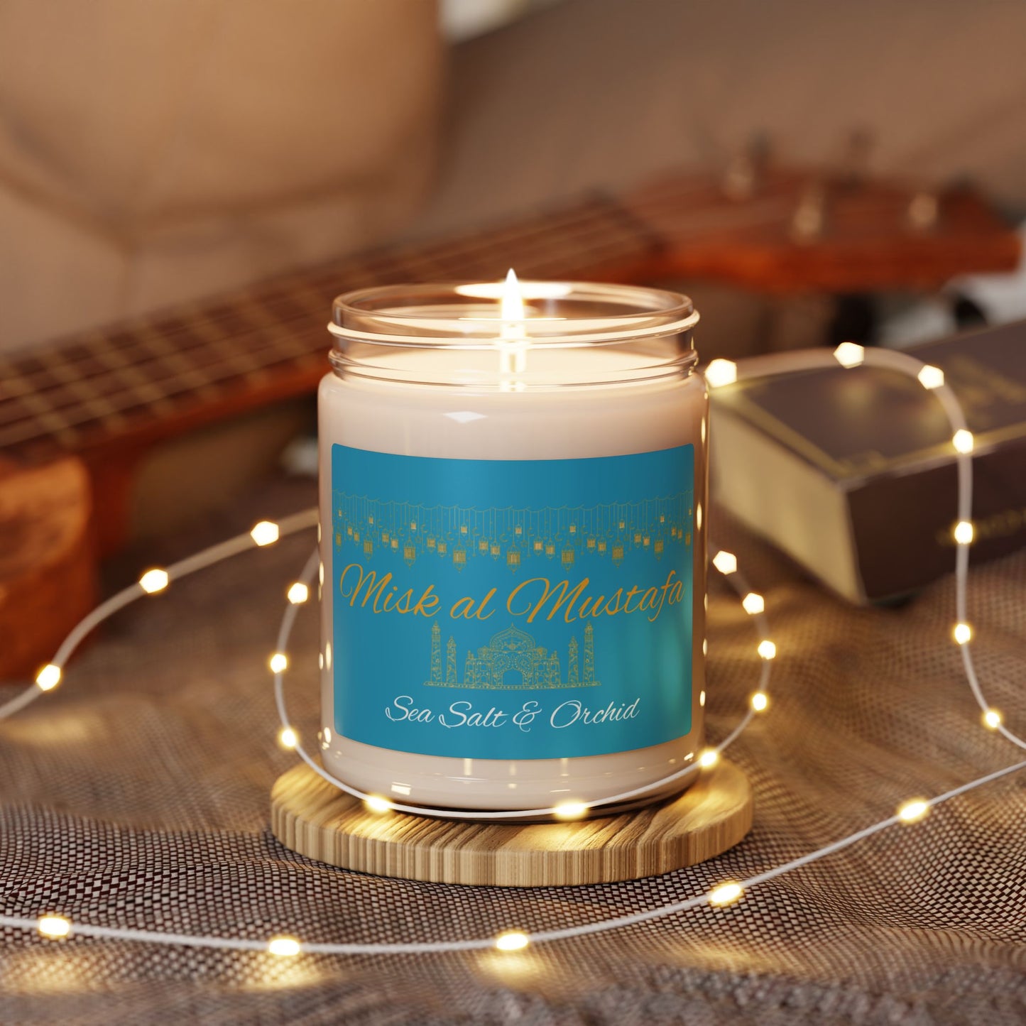 Misk al Mustafa Scented Soy Candle - 9oz Luxury Aromatherapy Candle for Relaxation and Home Decor